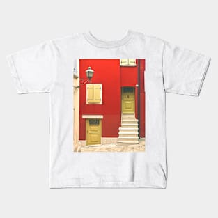 Red Mediterranean Facade Kids T-Shirt